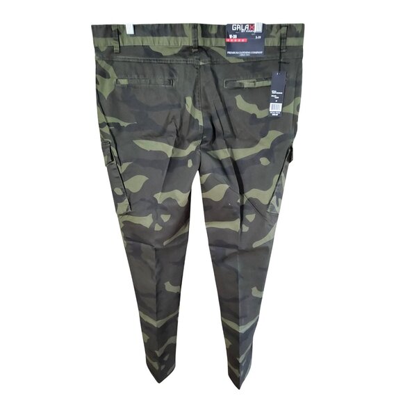 New Galaxy Mens Camo Denim Straight Leg Cargo Pants - Picture 2 of 4